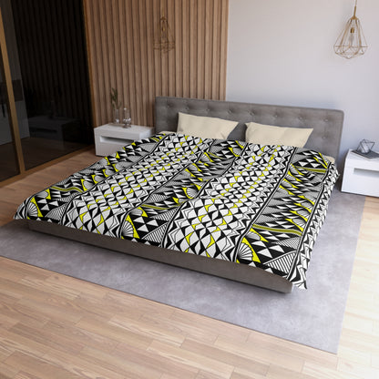 Sun and Rain in Yellow Microfiber Duvet Cover