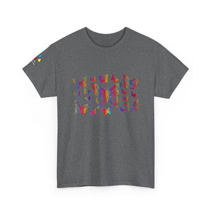 Metallic Rainbow Rain Butterflies Gildan Unisex Tee