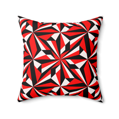 Desert Flowers in Red Square Pillow