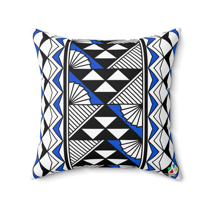 Sun and Rain in Blue Spun Polyester Square Pillow