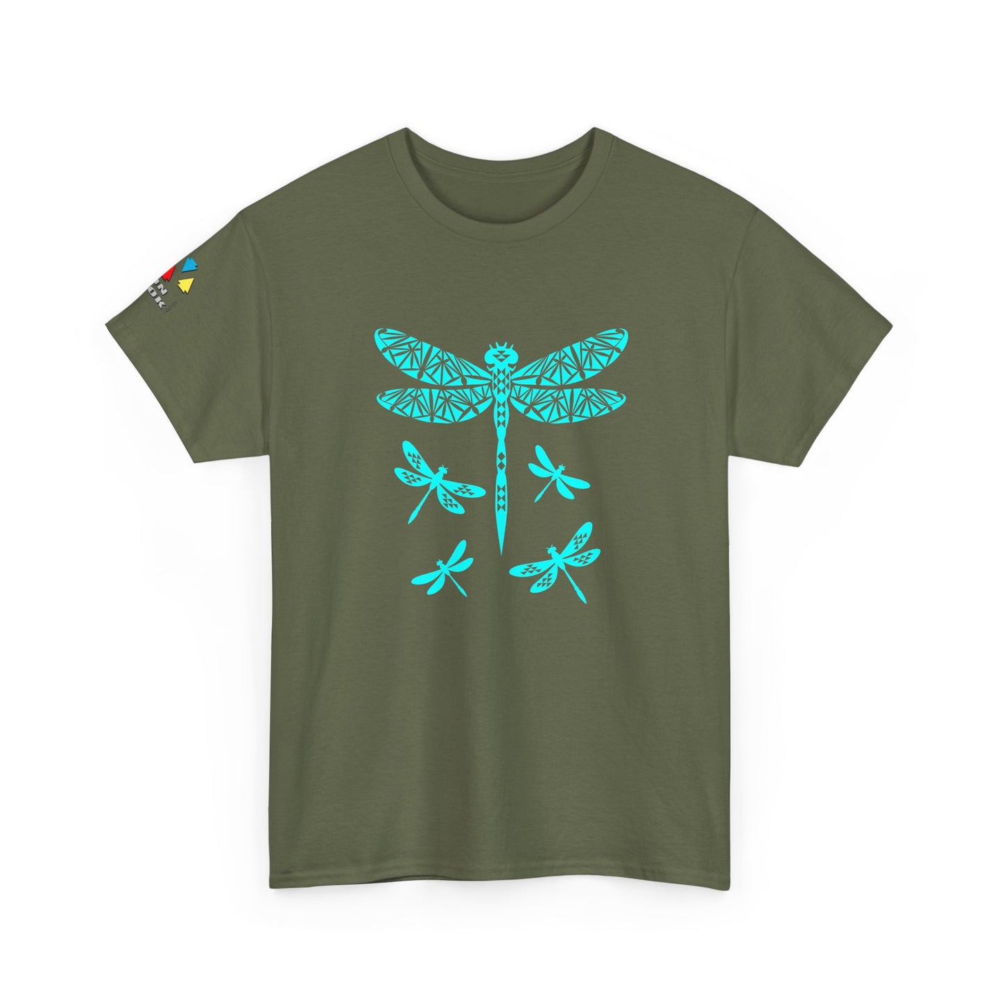 Native Dragonfly in Teal Gildan Unisex Tee