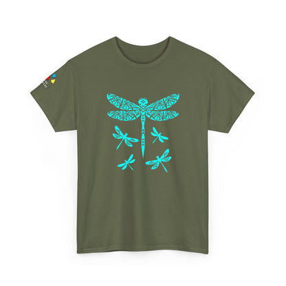 Native Dragonfly in Teal Gildan Unisex Tee