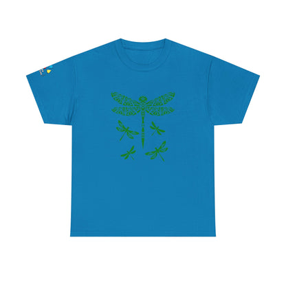 Native Dragonfly in Green Gildan Unisex Tee
