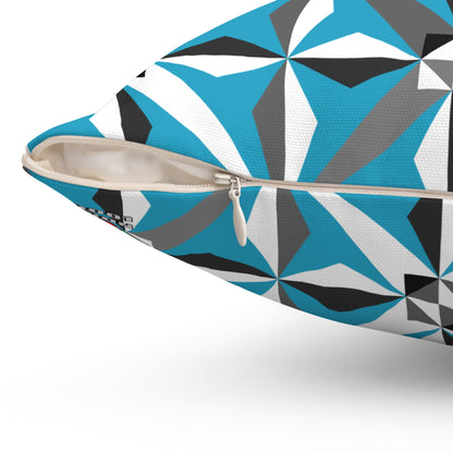 Morning Star in Turquoise Square Pillow