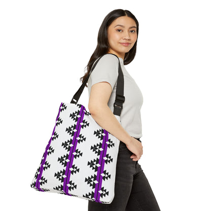 Native Stories in Purple Stories Adjustable Tote Bag
