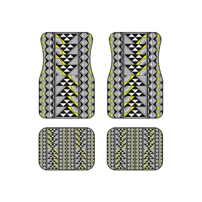 Sun and Rain in Yellow Car Mats (Set of 4)