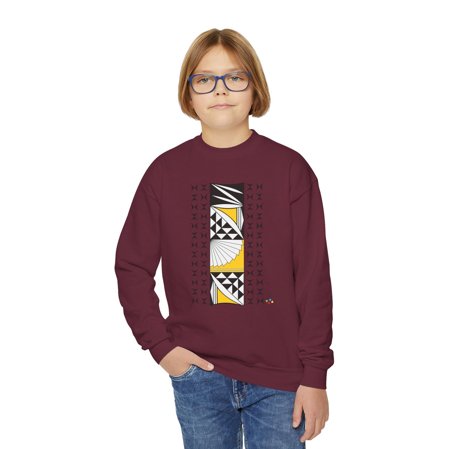 Southwest Sunrise in Yellow Youth Crewneck Sweatshirt