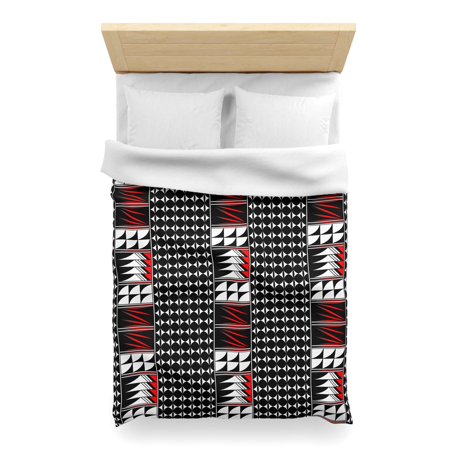 Blessed Feathers in Red Microfiber Duvet Cover