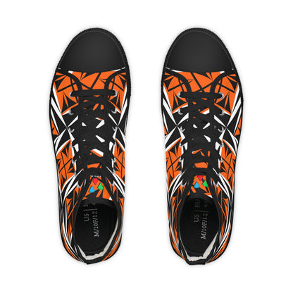 Sacred Winds in Orange High Top Sneakers