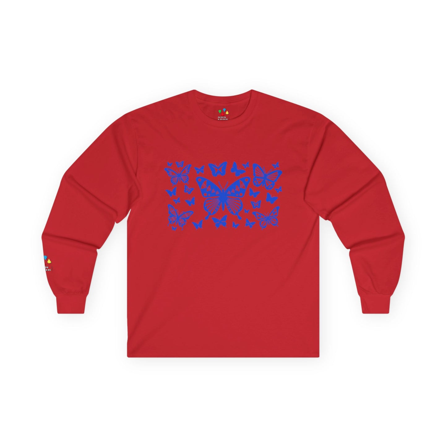 Butterfly Dance in Blue Unisex Long Sleeve Tee