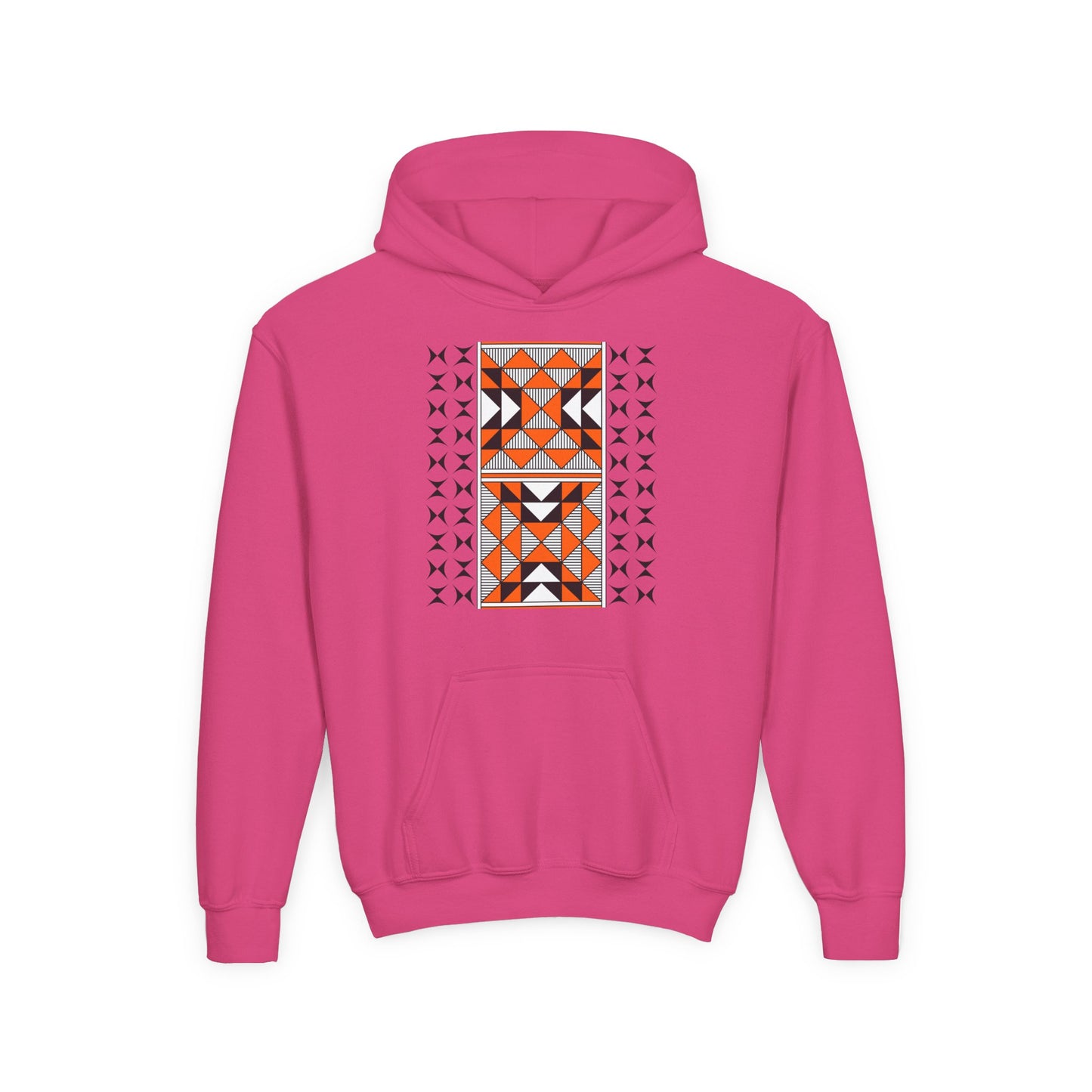 Sacred Mountains in Orange Youth Heavy Blend Hooded Sweatshirt