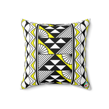 Sun and Rain in Yellow Square Pillow