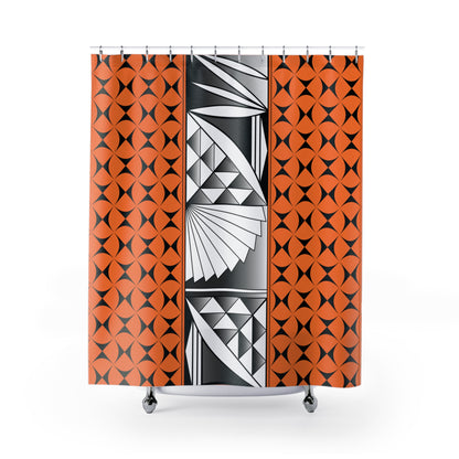 Orange Chrome Native Sunrise Shower Curtains