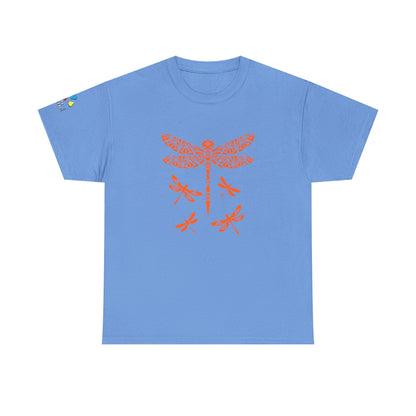 Native Dragonfly in Orange Gildan Unisex Tee