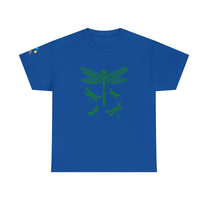 Native Dragonfly in Green Gildan Unisex Tee