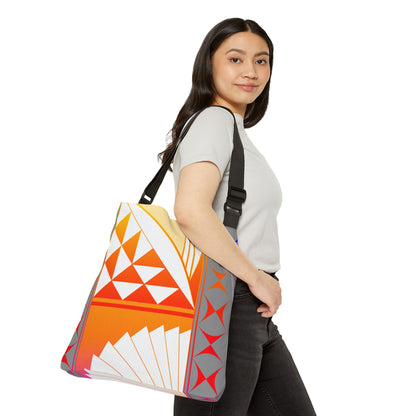 Gray Rainbow Sunrise Adjustable Tote Bag