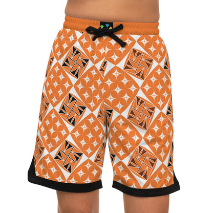 Sacred Universe in Orange Basketball Rib Shorts