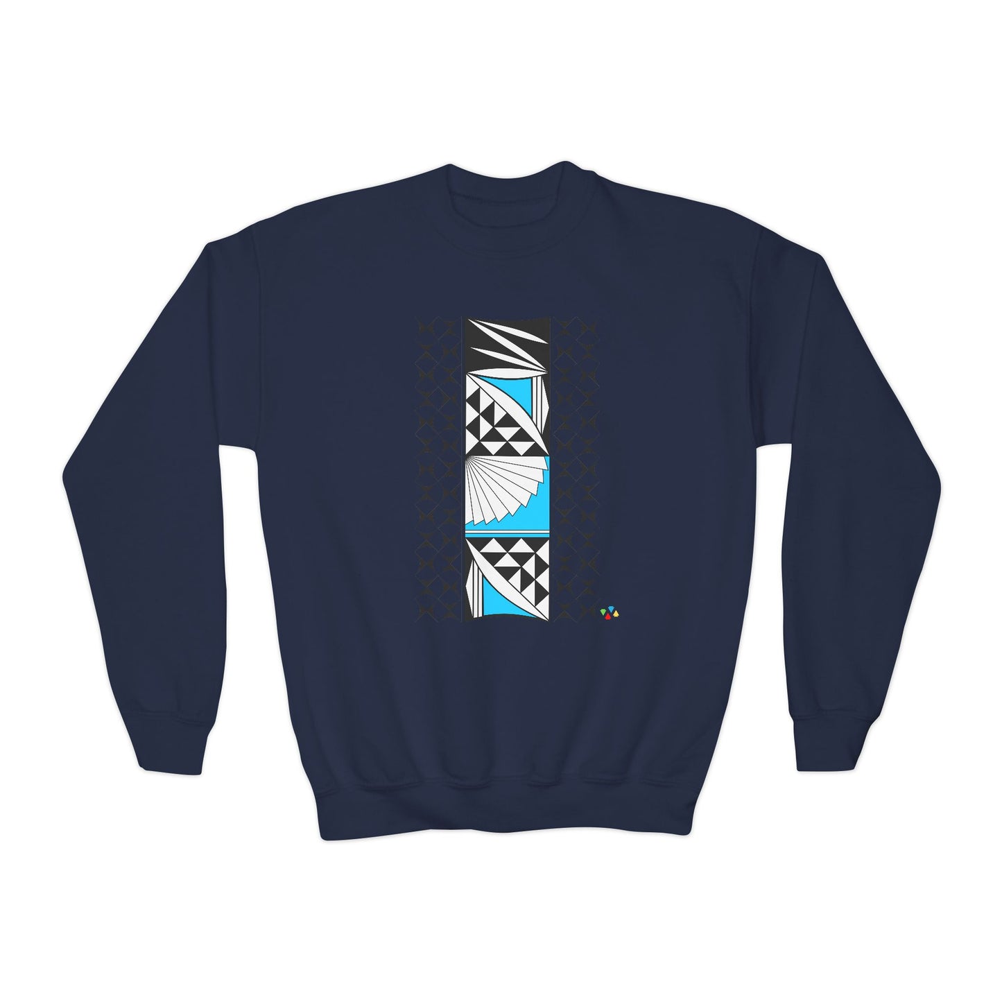 Southwest Sunrise in Turquoise Youth Crewneck Sweatshirt