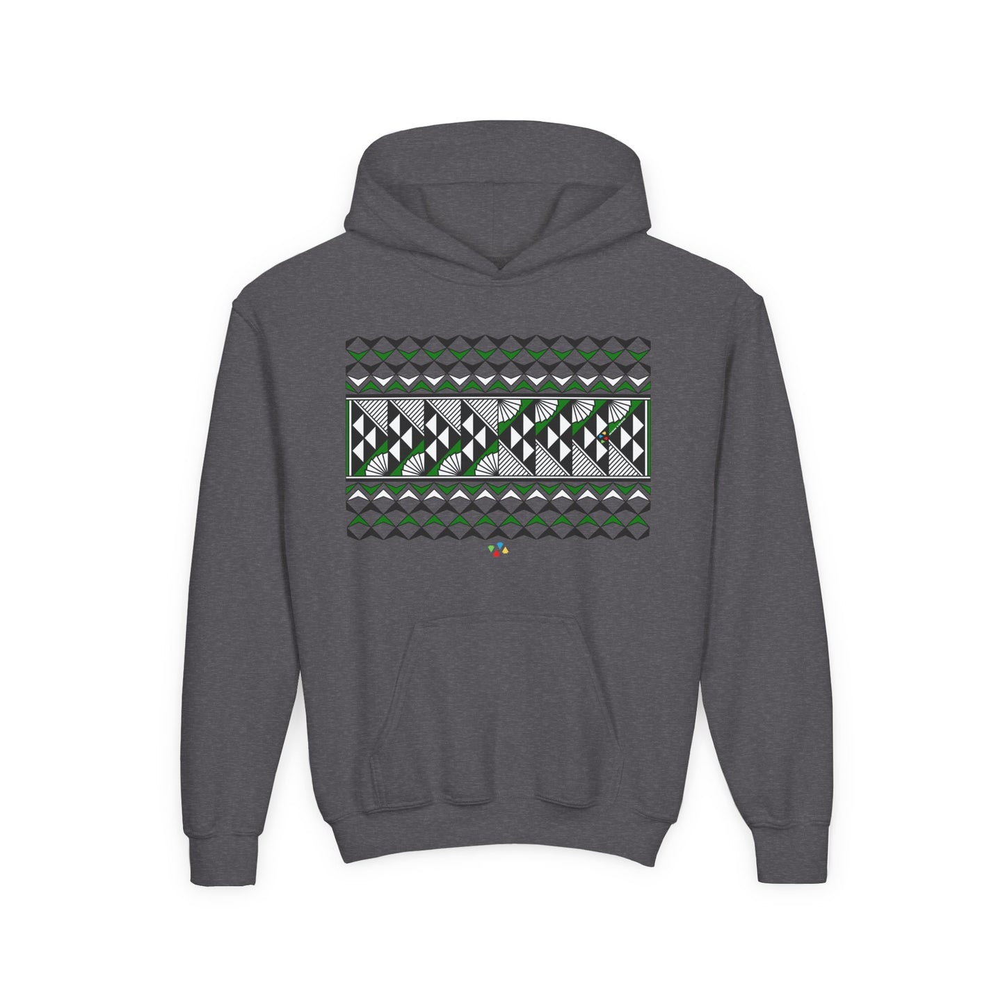Green Rain and Sun Youth Heavy Blend Hooded Sweatshirt