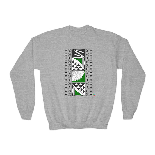 Southwest Sunrise in Green Youth Crewneck Sweatshirt