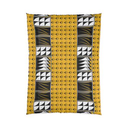 Southwest Feather Blessing on Yellow Comforter