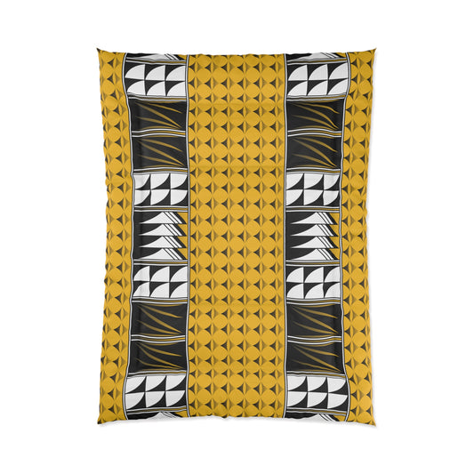 Southwest Feather Blessing on Yellow Comforter