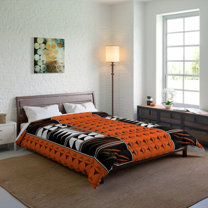 Southwest Feather Blessing on Orange Comforter