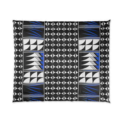 Southwest Feather Blessing in Blue Comforter