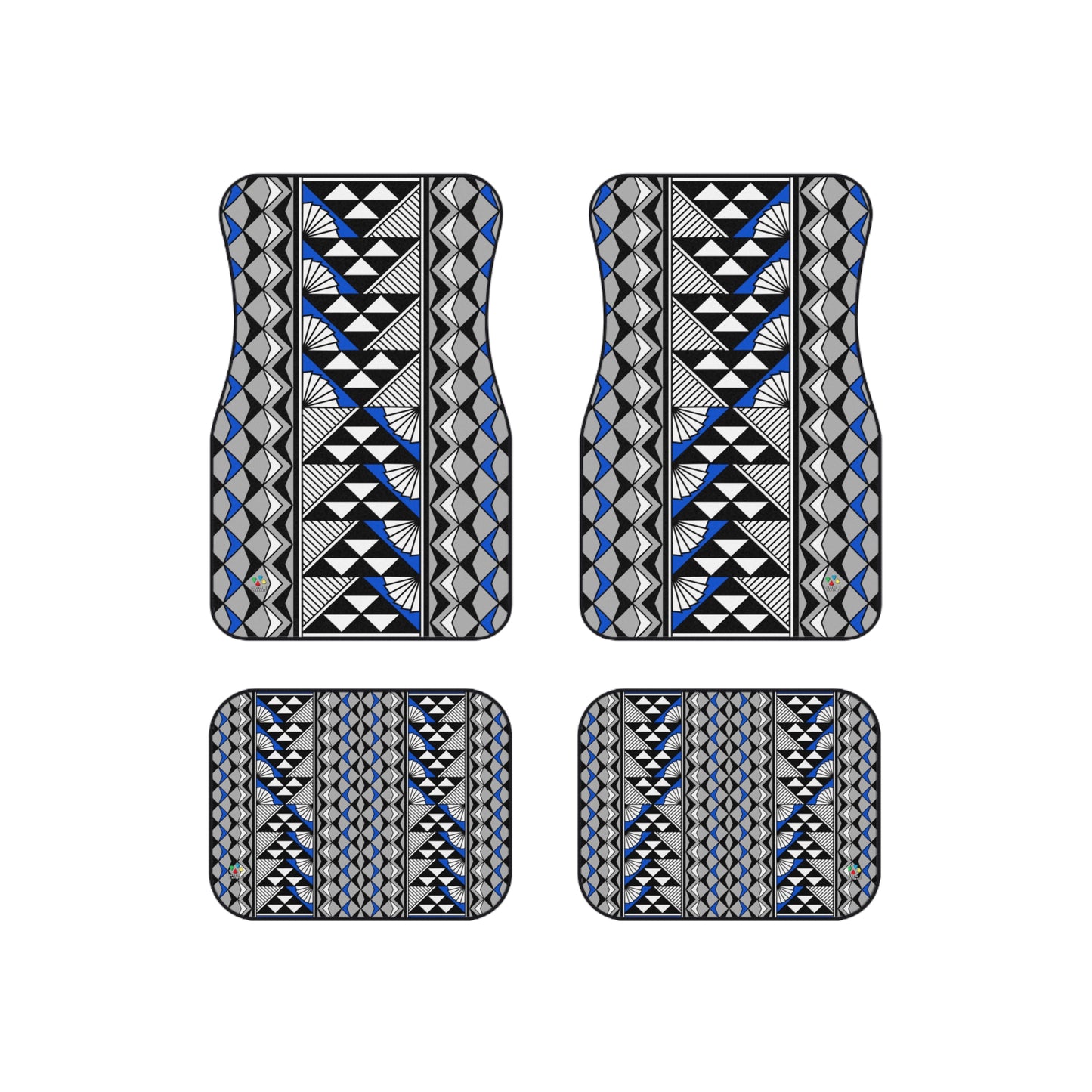 Sun and Rain in Blue Car Mats (Set of 4)