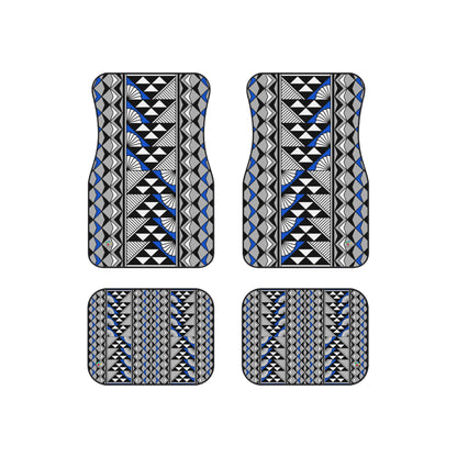 Sun and Rain in Blue Car Mats (Set of 4)