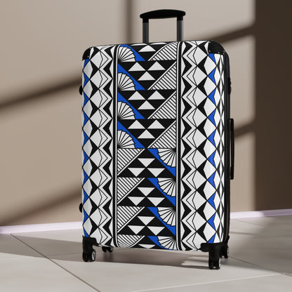 Southwest Rain and Sun in Blue Suitcases