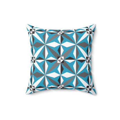 Morning Star in Turquoise Square Pillow