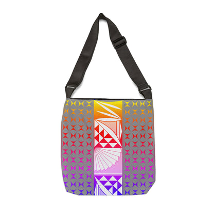 Gray Rainbow Southwest Sunrise Adjustable Tote Bag