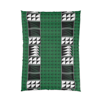 Southwest Feather Blessing on Forest Green Comforter