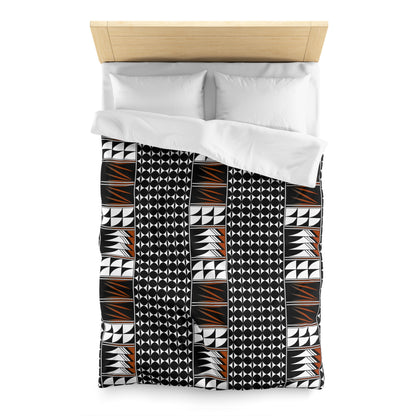 Blessed Feathers in Rust Microfiber Duvet Cover