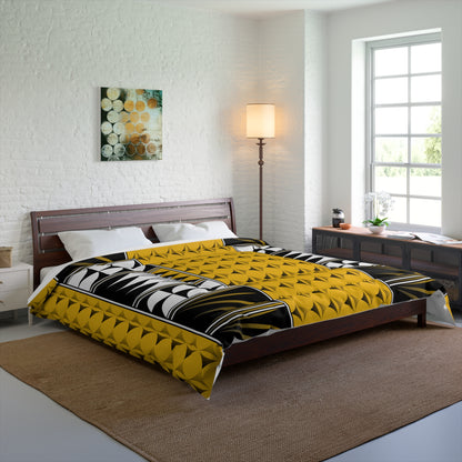 Southwest Feather Blessing on Yellow Comforter