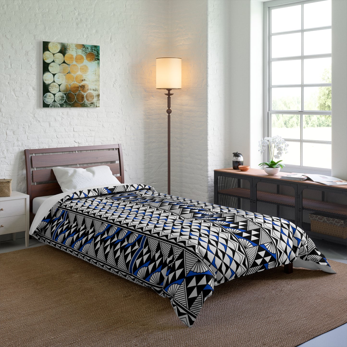 Southwest Rain and Sun in Blue Comforter