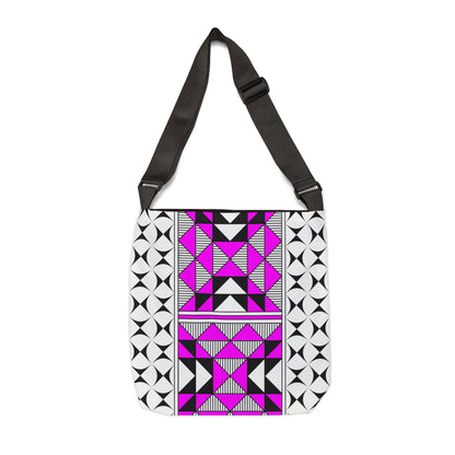 Pink Native Sacred Mountains Adjustable Tote Bag