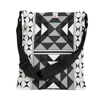 Charcoal Native Sacred Mountains Adjustable Tote Bag