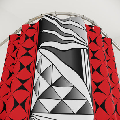 Red Native Sunrise Shower Curtains