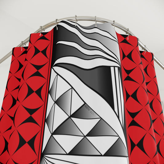 Red Native Sunrise Shower Curtains