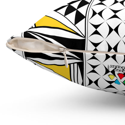 Southwest Sunrise in Yellow Square Pillow