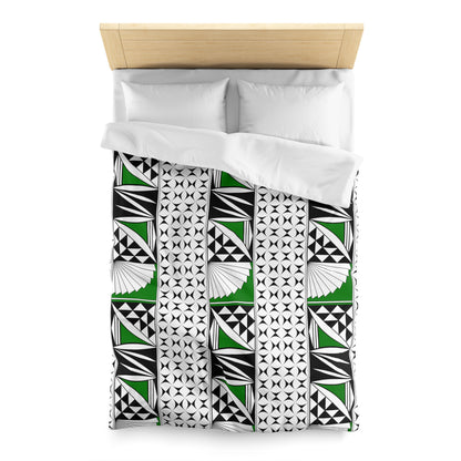 Southwest Sunrise in Green Microfiber Duvet Cover