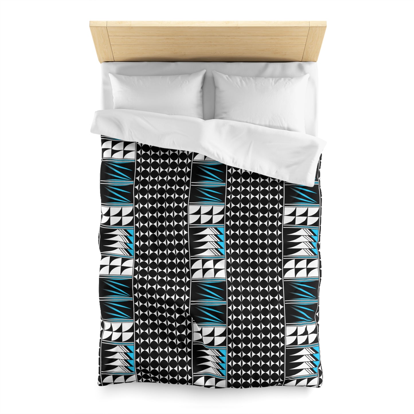 Blessed Feathers in Turquoise Microfiber Duvet Cover