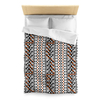 Sun and Rain in Orange Microfiber Duvet Cover