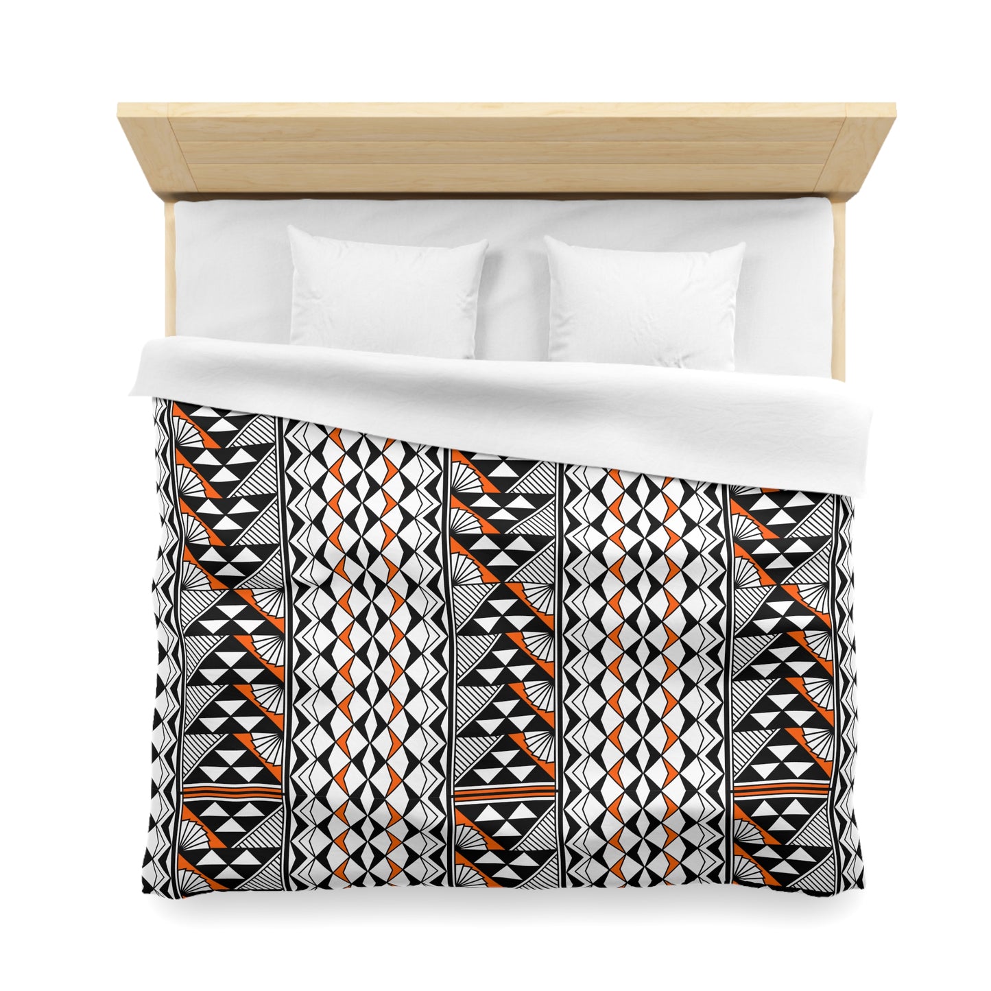 Sun and Rain in Orange Microfiber Duvet Cover