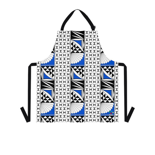 Southwest Sunrise 3 Row Blue Two Pocket Apron