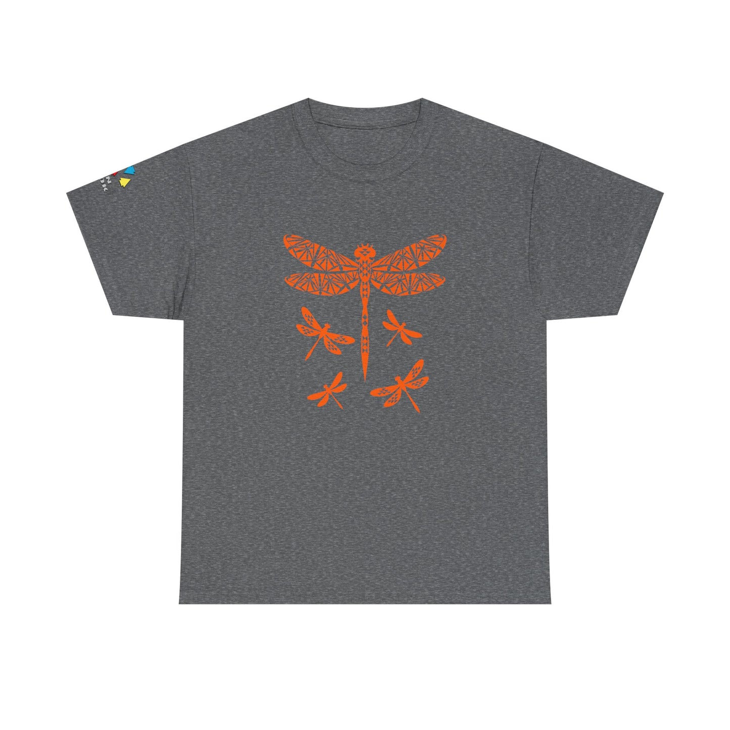 Native Dragonfly in Orange Gildan Unisex Tee