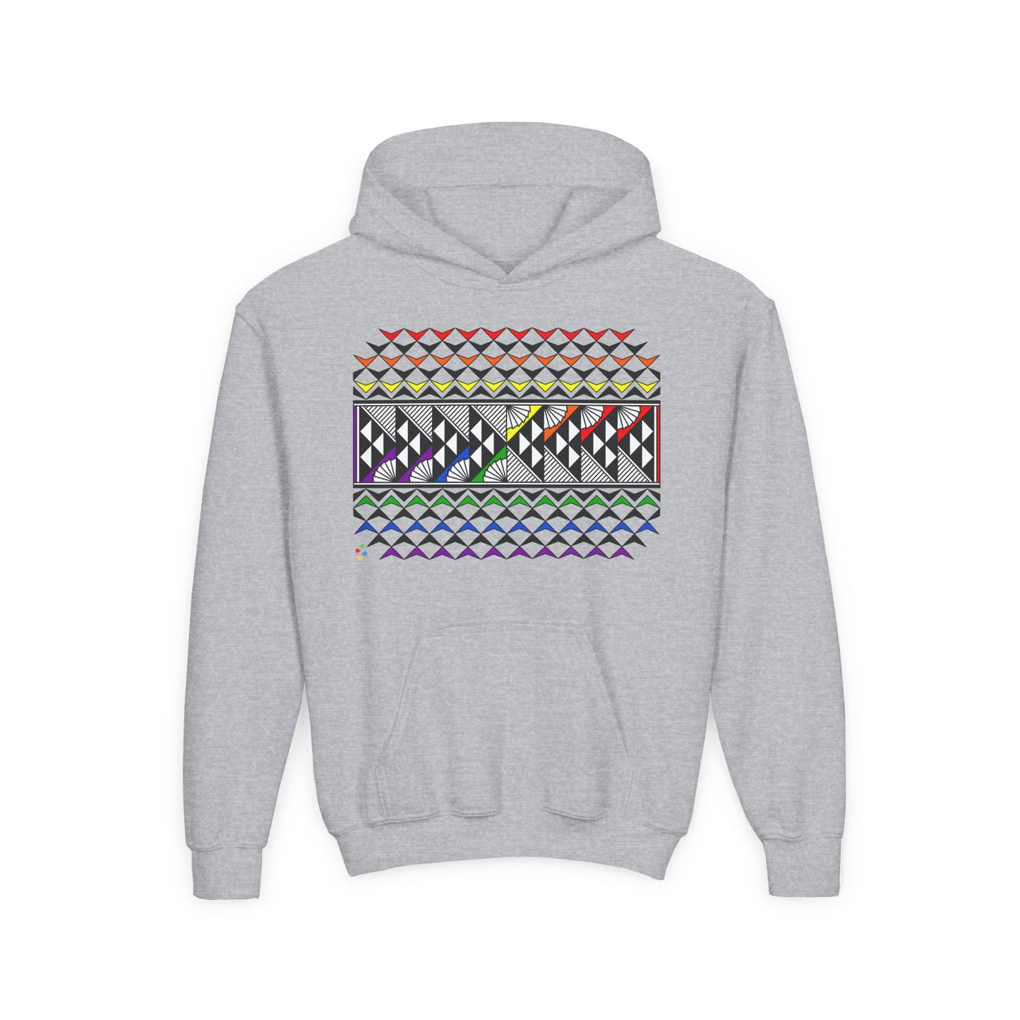 Rainbow Rain and Sun Youth Heavy Blend Hooded Sweatshirt