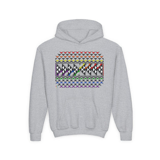 Rainbow Rain and Sun Youth Heavy Blend Hooded Sweatshirt